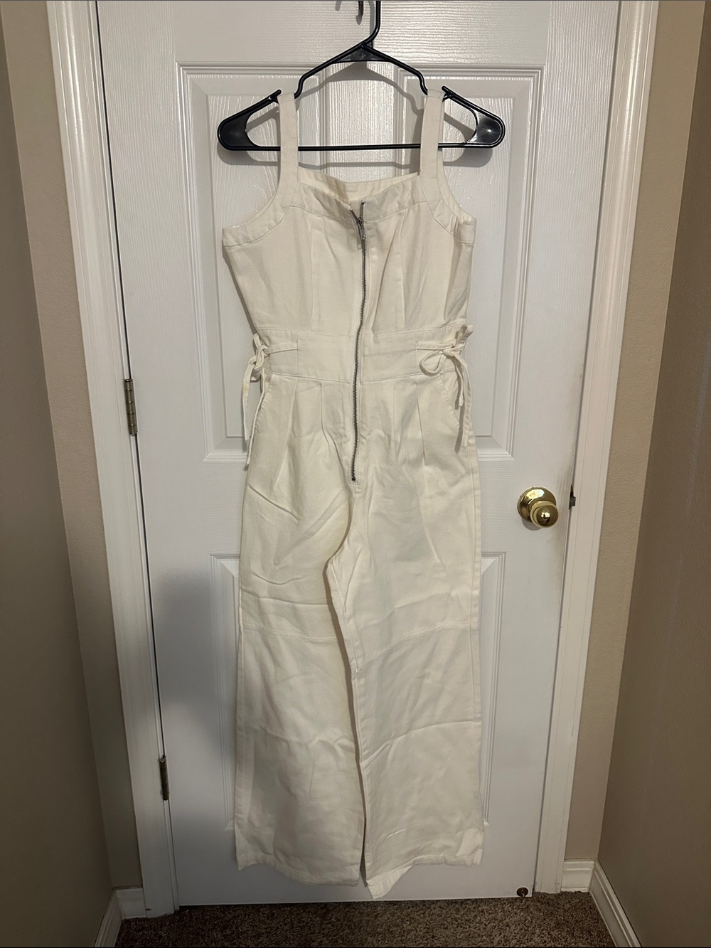 Forever 21 White Denim Jumpsuit